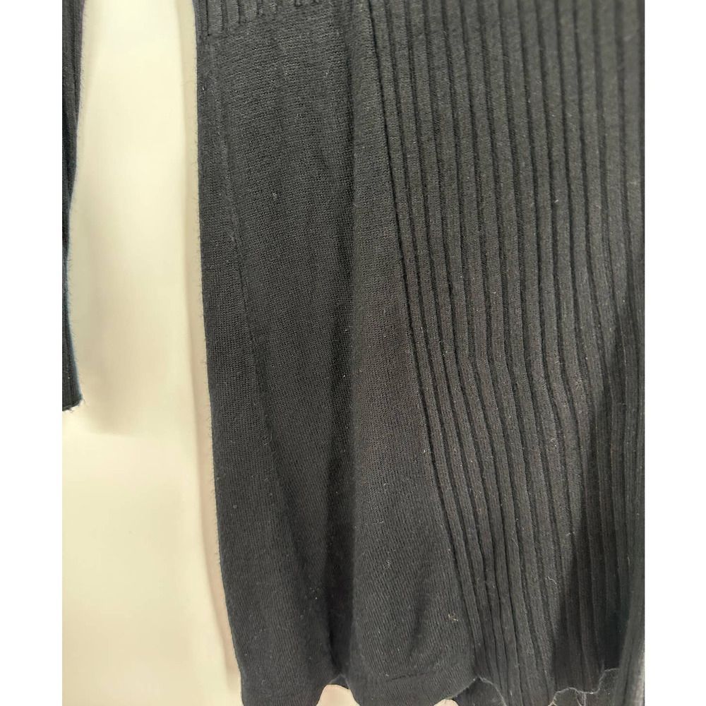 AVA Black Ribbed Open Front Cardigan Small - Picture 7 of 9